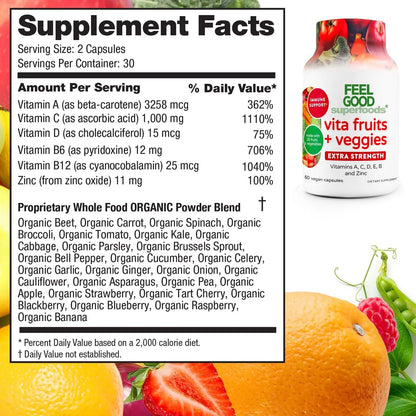 Capsulas Inmunologicas 1000 Mg Con 25 Frutas Y Verduras Organic As Refuerzo Defensas