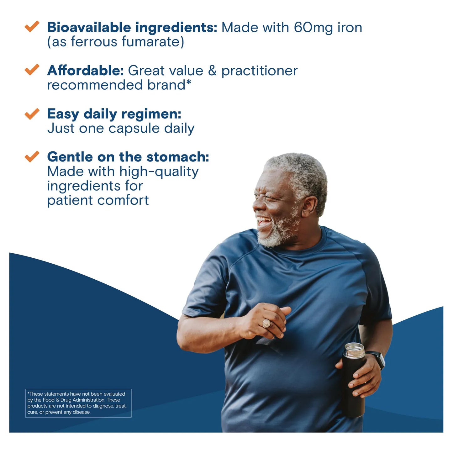 Suplemento De Hierro 60 Mg Con Vitamina C Capsulas Faciles De Tragar Sin Alergenos