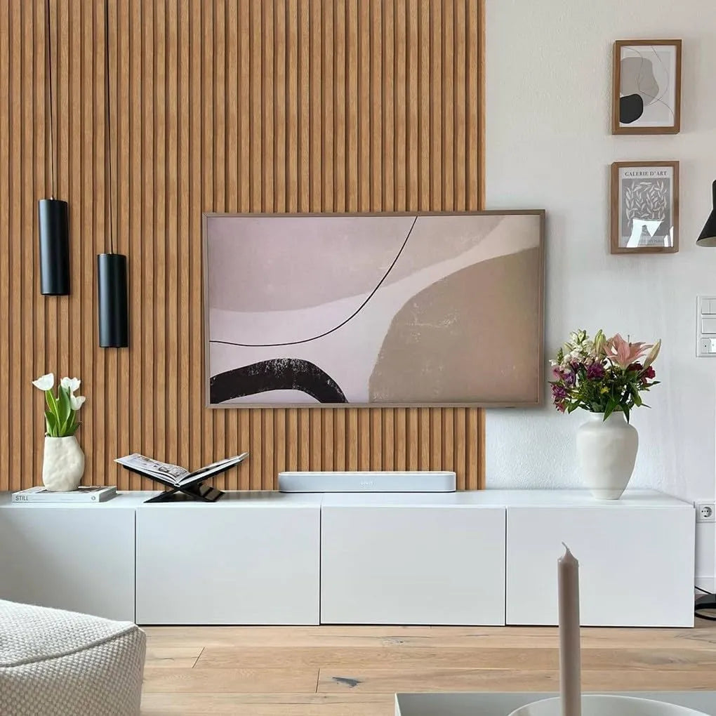 Papel Tapiz Vinilo Autoadhesivo Madera Rejilla 3D Fácil Instalación