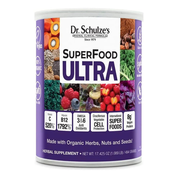 Polvo Orgánico Súper Alimenticio Complejo De Vitamina B 520% Dr Schulze SuperFood Ultra