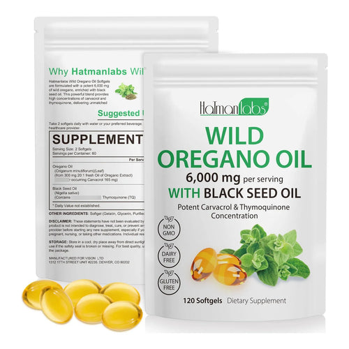 Cápsulas Aceite Orégano 6000 Mg Con Semilla Negra 240 Unidades Suplemento Natural