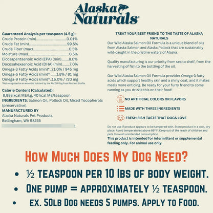 Aceite De Salmón De Alaska 250 Ml Rico En Omega 3 Para Perros Salud Cognitiva Y Pelaje Brillante