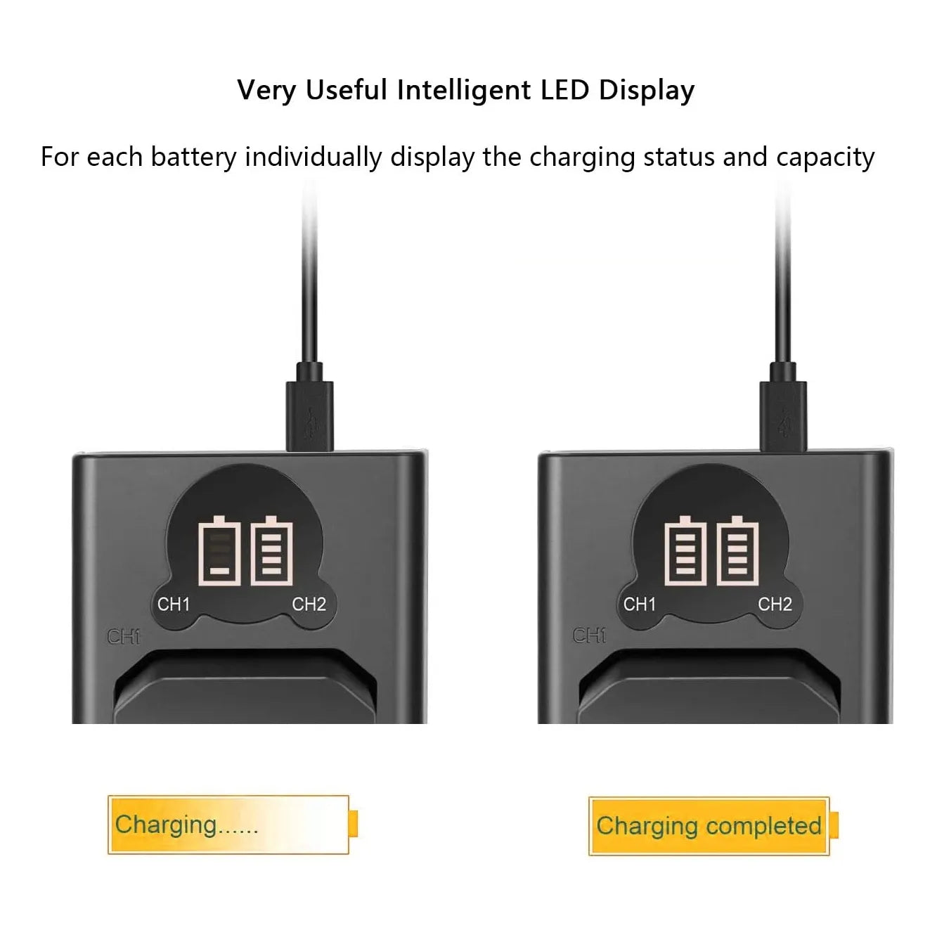Cargador De Batería Con Pantalla LED Para Cámaras Canon LP-E6NH LP-E6N LP-E6 Carga Rápida Y Segura