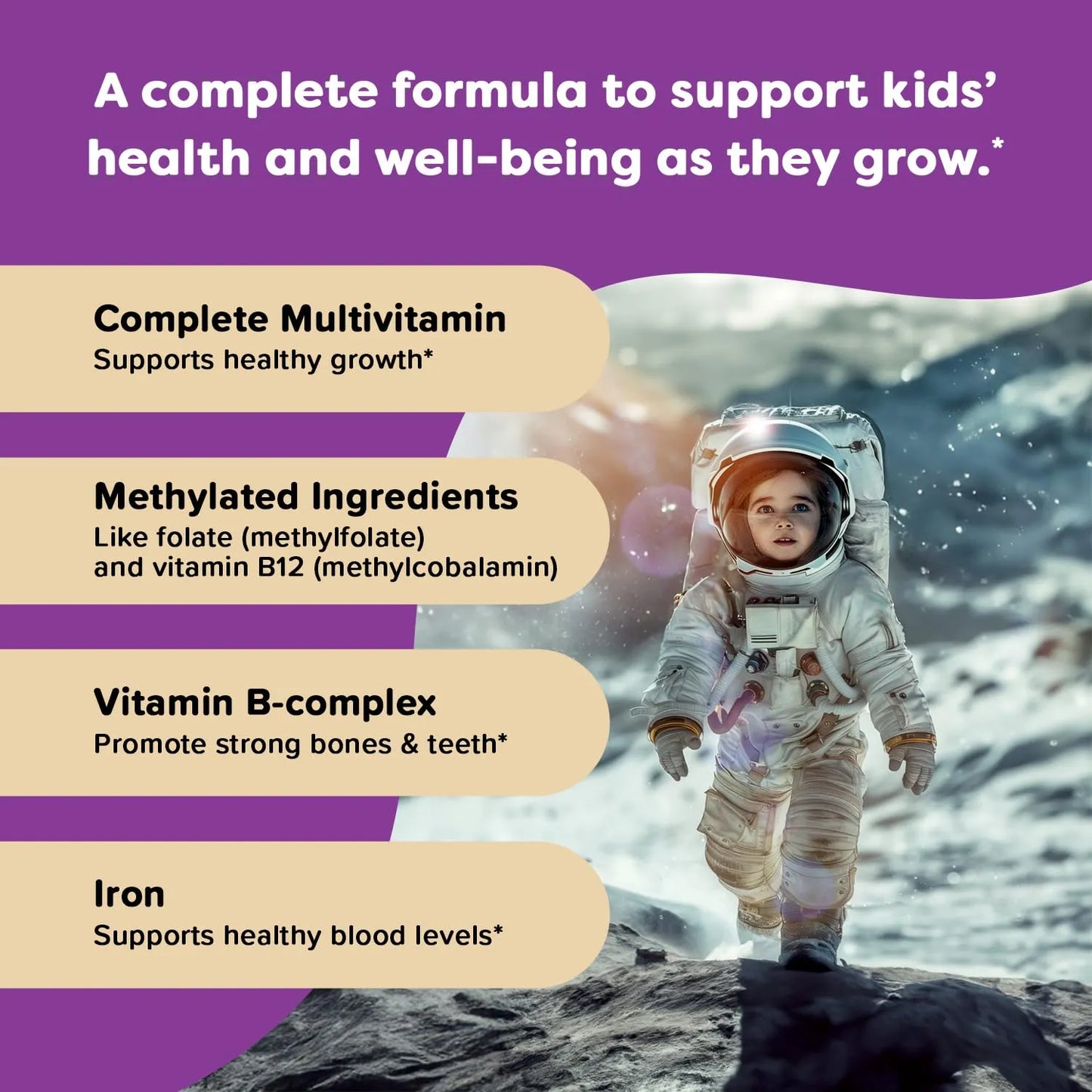 Multivitamínico Infantil Con Hierro Vitaminas D3 K2 60 Tabletas Sabor Naranja