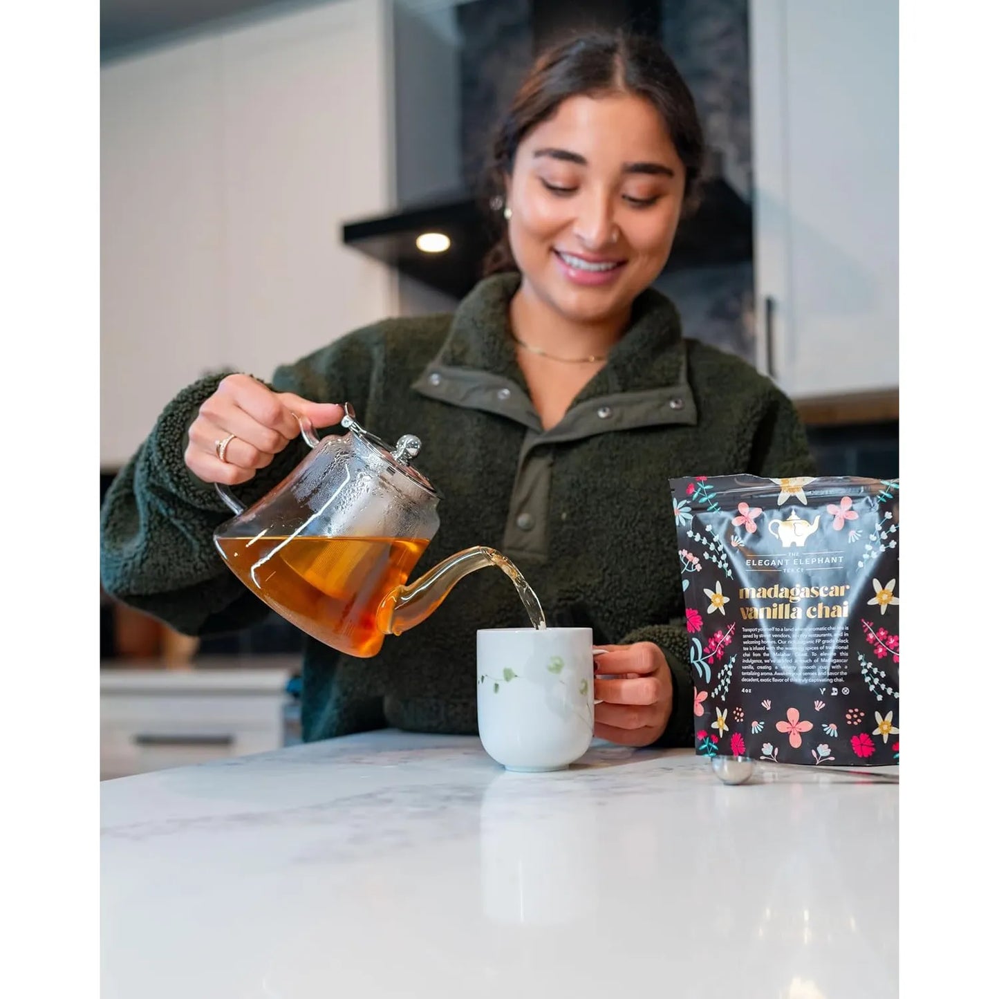 Té Negro Hoja Suelta Con Canela Jengibre Clavo Pimienta Aromático 8 Onzas