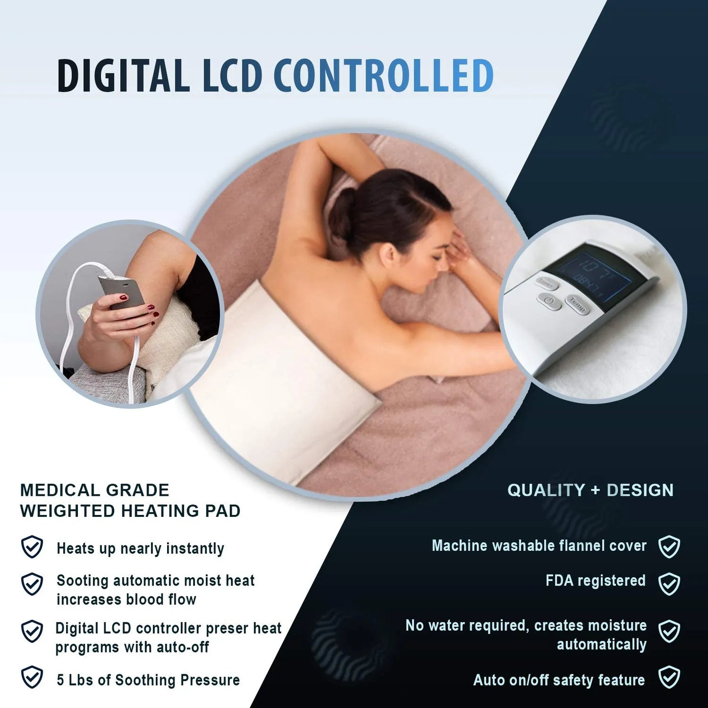 Almohadilla Termica Humeda Extra Caliente ThermoRelief Alivio Profundo Dolor