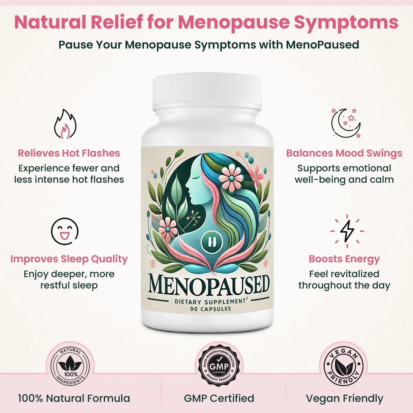 Suplemento Menopausia Alivia Sofocos Sudores Nocturnos Cambios De Humor Multisintoma Natural