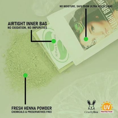 Tintura De Henna Natural Para Cabello Y Barba Color Marrón Claro 100% Libre De Químicos