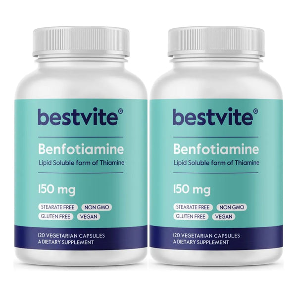 Benfotiamina 150 Mg 240 Capsulas Veganas Sin Estearatos Ni Dioxido De Silicio