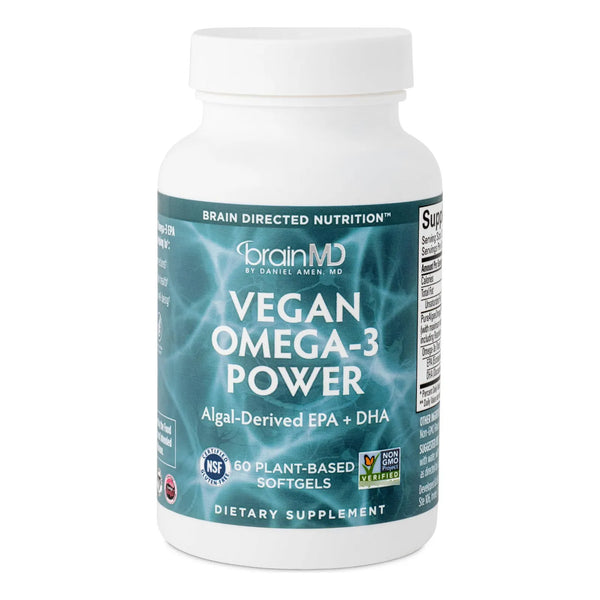 Dr Amen Vegan Omega 3 Power 60 Capsulas Blandas 1100 Mg Epa Dha Concentracion Memoria Corazon