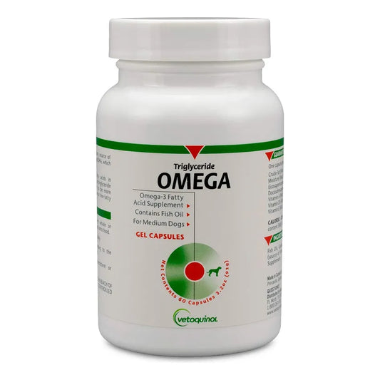Cápsulas Omega Triglicéridos Para Perros Raza Media 30-60 Libras 60 Unidades