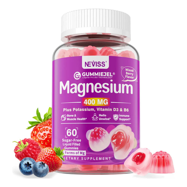 Gomitas De Magnesio 400 Mg 5 Formas Glicinato Citrato Malato Con Ashwagandha Y D3