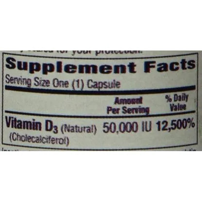 Vitamina D3 50mcg 100 Cápsulas Salud Ósea E Inmunológica