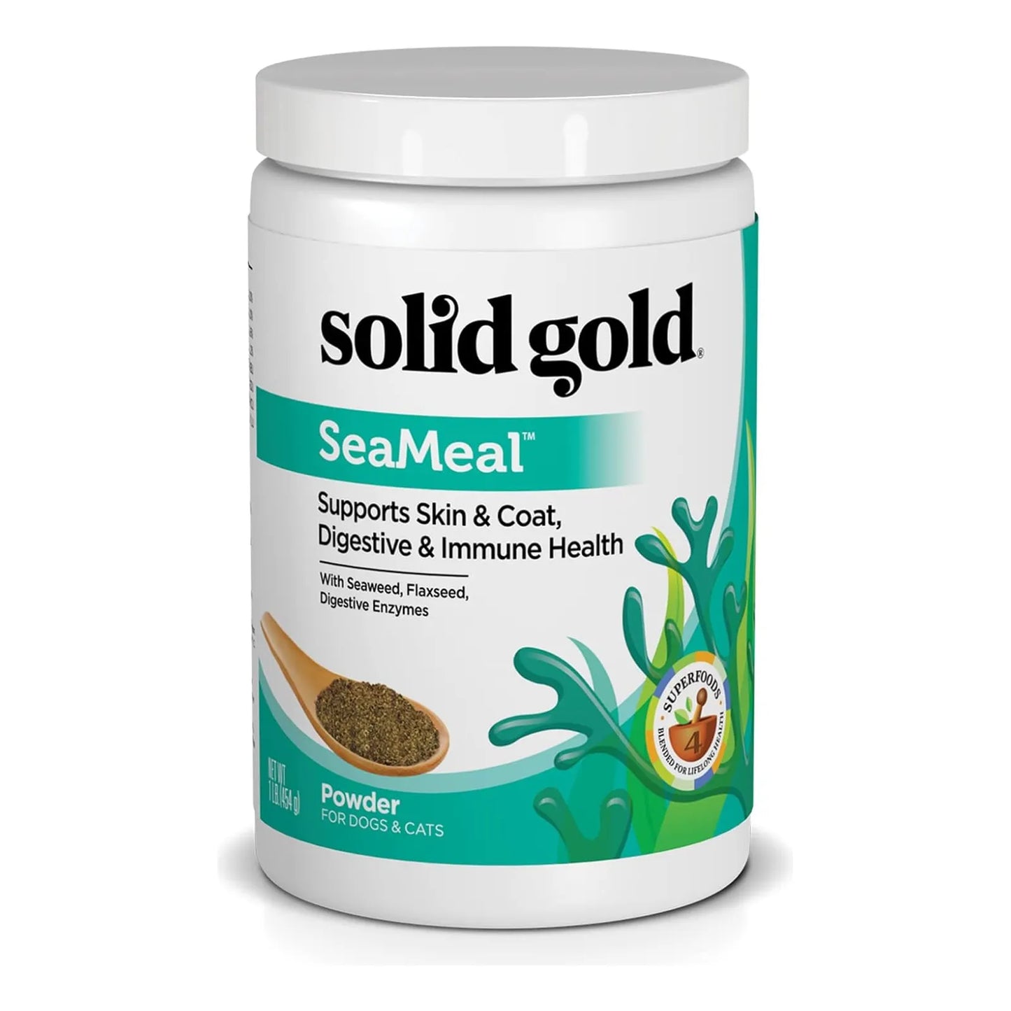 Polvo De Algas Omega 3 Vitaminas Y Enzimas Digestivas Para Mascotas 1 Libra