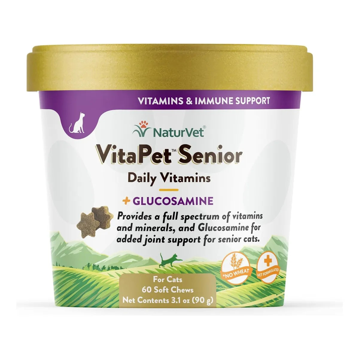 Vitaminas Con Glucosamina Para Gatos Mayores 90 G Mejora Articulaciones Y Movilidad