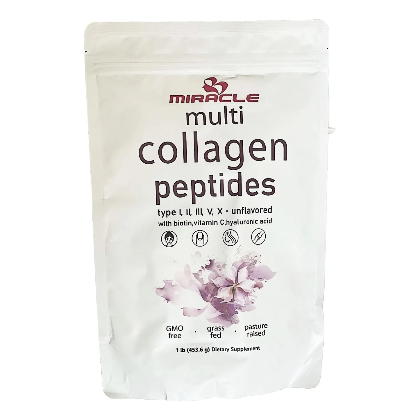 Proteína En Polvo Colágeno Multi Tipos I Ii Iii V X Con Biotina Y Acido Hialuronico