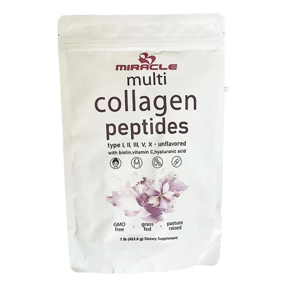 Proteína En Polvo Colágeno Multi Tipos I Ii Iii V X Con Biotina Y Acido Hialuronico