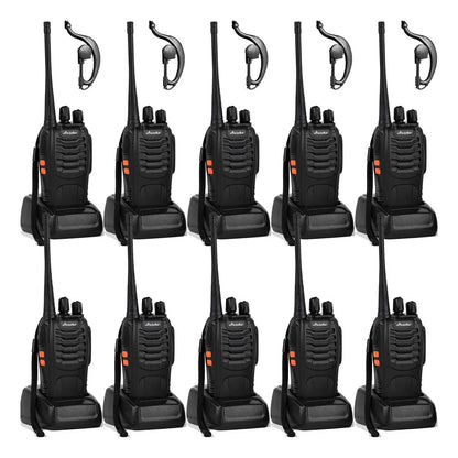 Walkie Talkies Ansoko Ultraportatiles 10 Unidades Recargables Largo Alcance 16 Canales