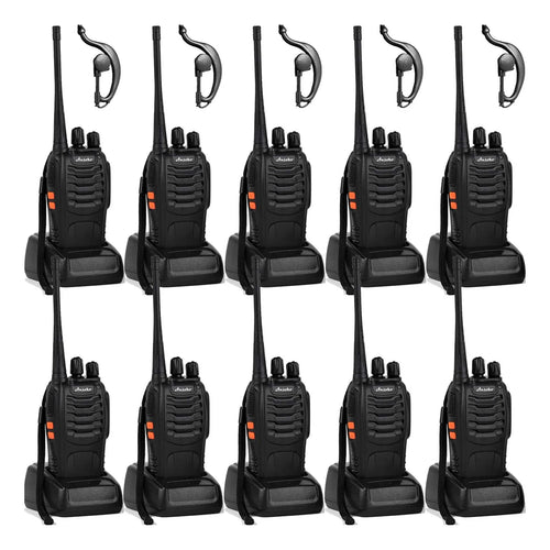 Walkie Talkies Ansoko Ultraportatiles 10 Unidades Recargables Largo Alcance 16 Canales