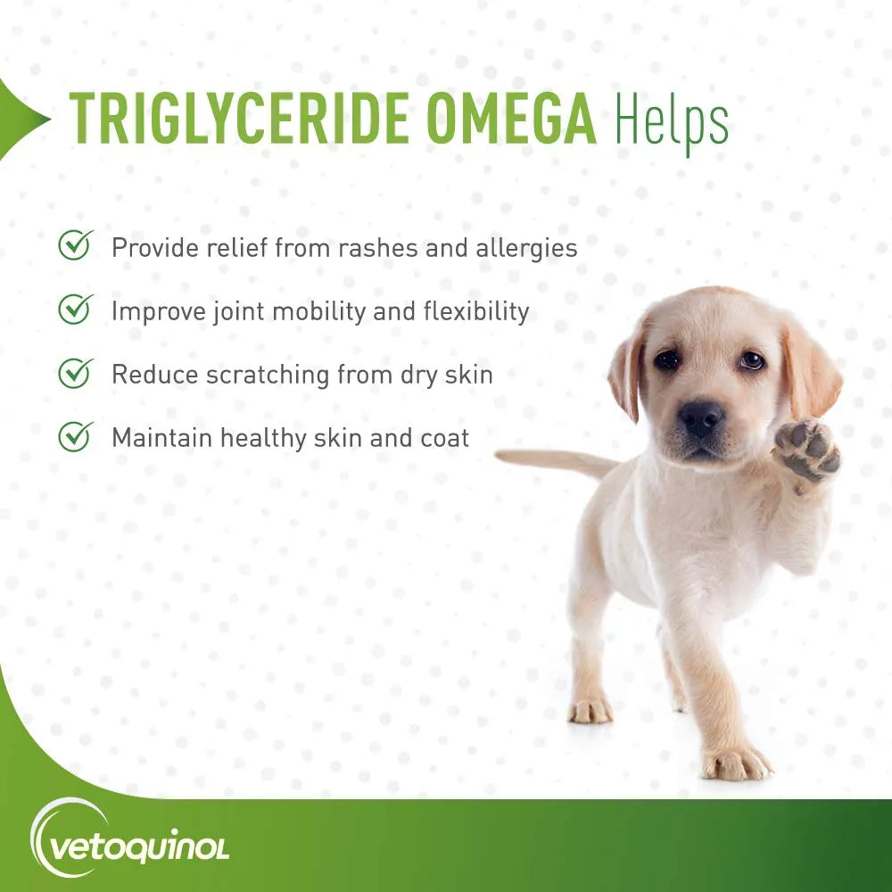 Cápsulas Omega Triglicéridos Para Perros Raza Media 30-60 Libras 60 Unidades