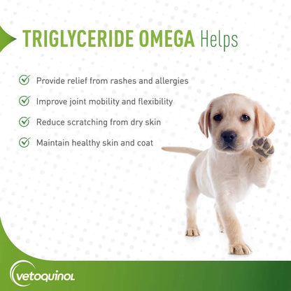 Cápsulas Omega Triglicéridos Para Perros Raza Media 30-60 Libras 60 Unidades