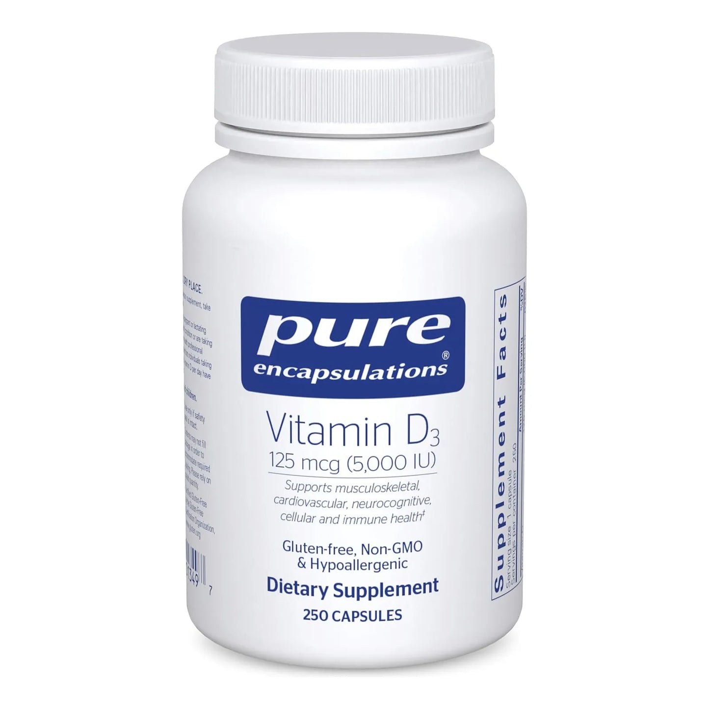 Capsulas Puras Vitamina D3 5000 IU 125 Mcg 90 Unidades Fortalece Huesos E Inmunidad
