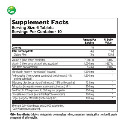 Complivir Suplemento Inmunologico Monolaurina Zinc Vitamina C 60 Tabletas