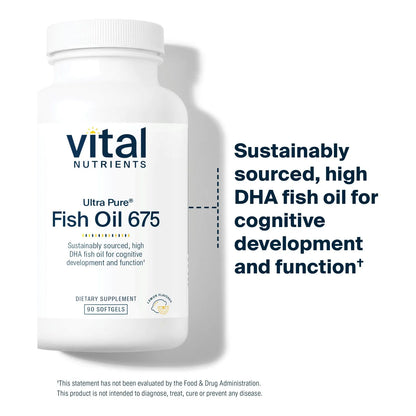 Aceite De Pescado Ultra Pure 675 Ml Con DHA Sabor Limón Para Cerebro Y Ojos