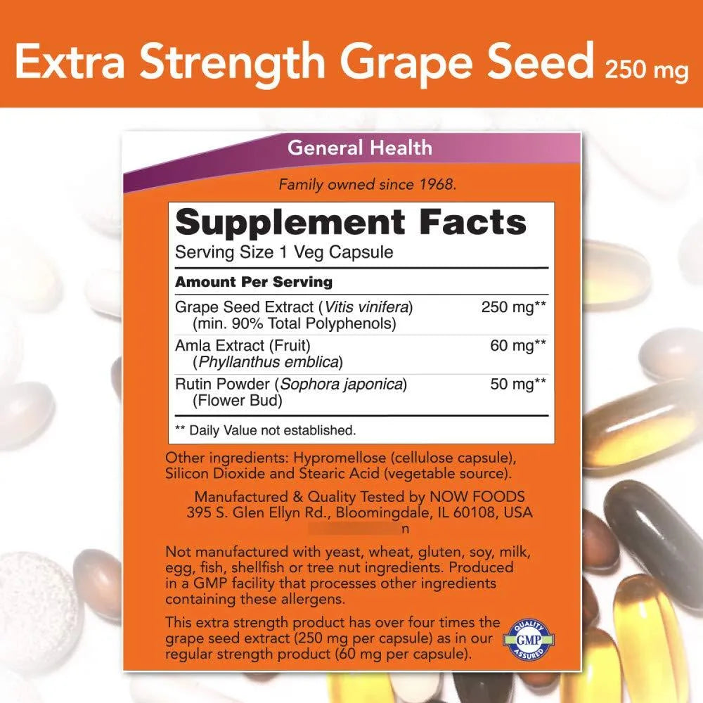 Extracto De Semilla De Uva 250 Mg 90 Capsulas Vegetales Pack De 2