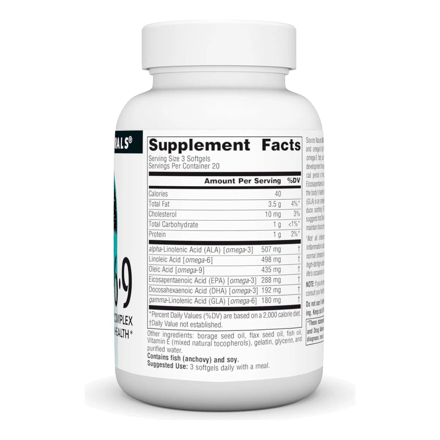 Source Naturals Omega 3 6 9 Complejo Ácidos Grasos Esenciales 60 Cápsulas Blandas Salud Cardíaca Y Cerebral