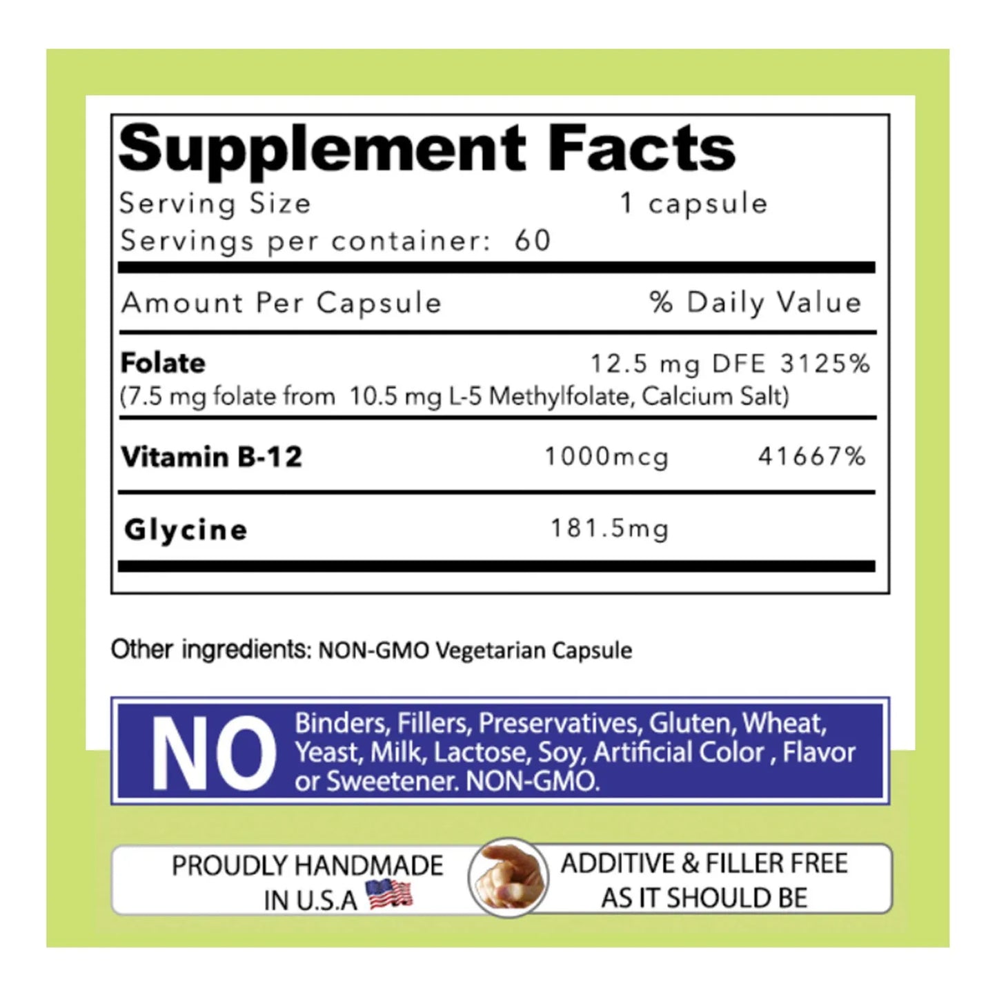L Metilfolato 7 5 Mg Con Vitamina B12 1000 Mcg 60 Capsulas Metiladas Energia Y Memoria