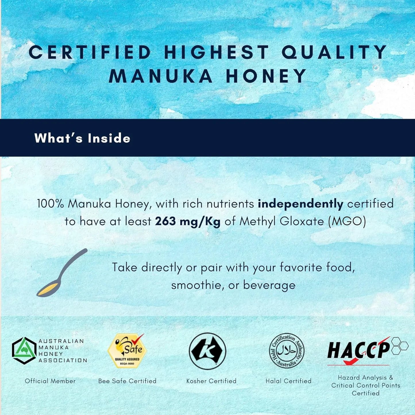Miel De Manuka MGO 263 Cruda Orgánica Pura Edulcorante Natural
