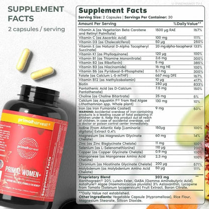 Multivitaminico Para Mujeres Con Vitaminas A C D E B12 B6 Biotina Zinc 60 Capsulas