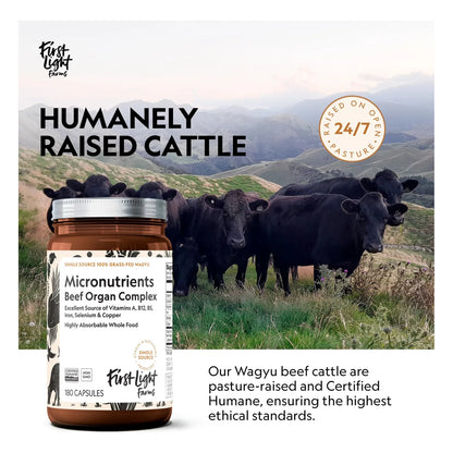 Cápsulas De Carne Wagyu Liofilizada Alimentada Con Pasto 180 Unidades Complejo De Órganos
