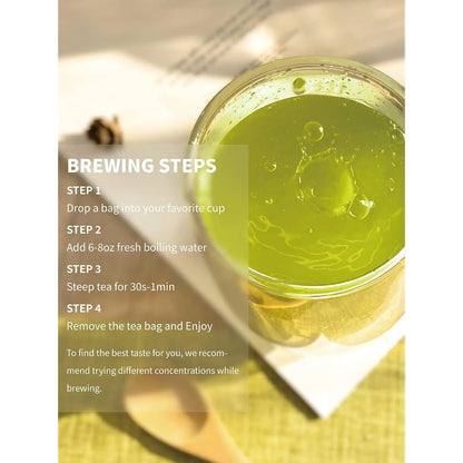 Bolsas De Té Verde Matcha Premium Japonés Con Sencha Antioxidante 100 Unidades