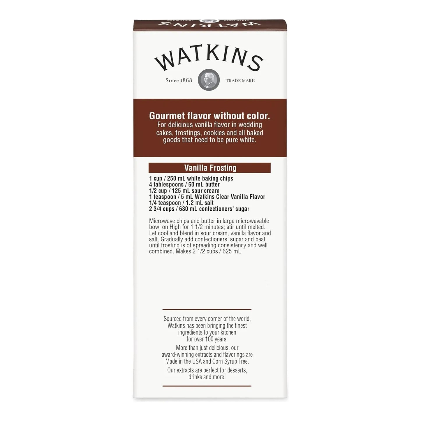 Vainilla Transparente Watkins Paquete De 12 Sabor Gourmet Sin Colorantes
