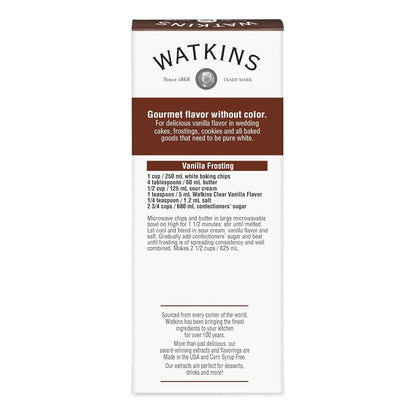 Vainilla Transparente Watkins Paquete De 12 Sabor Gourmet Sin Colorantes