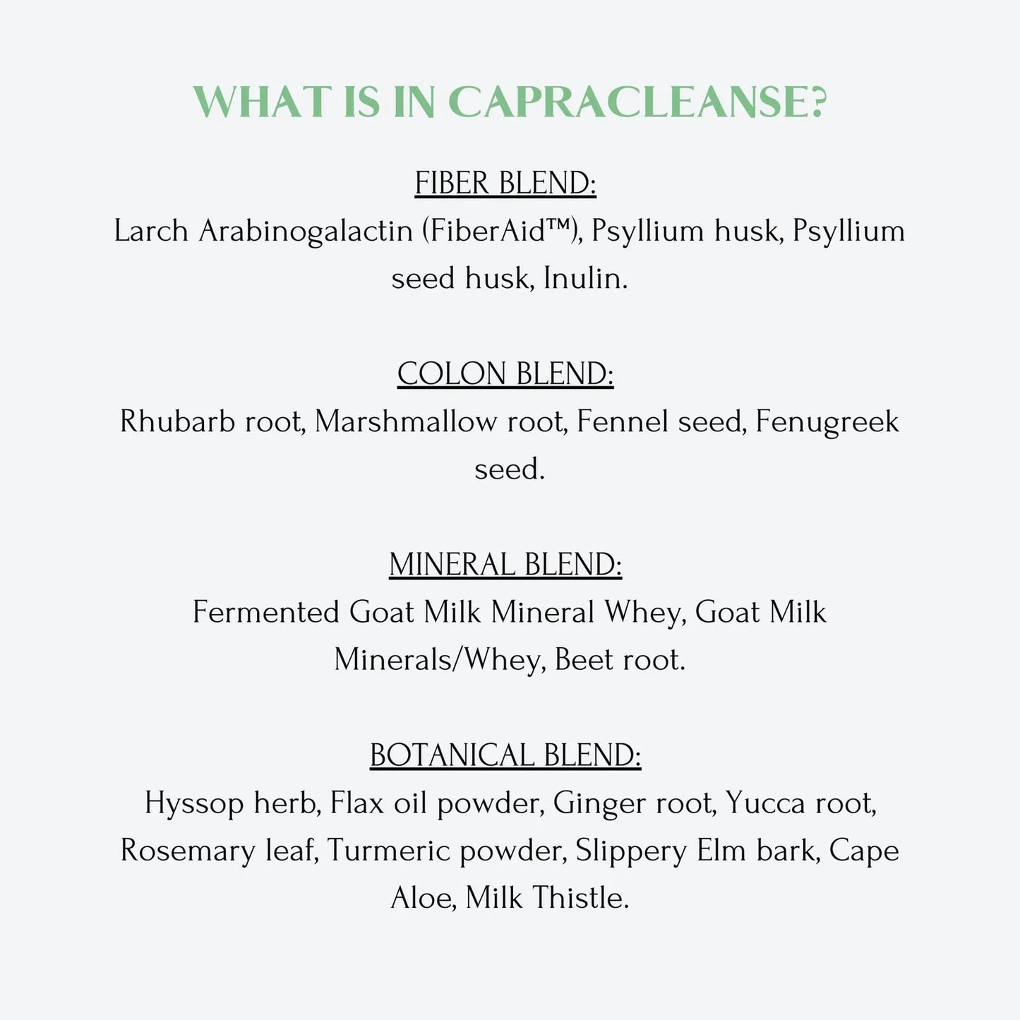 CapraCleanse Mt Capra Limpieza Intestinal 180 Capsulas Fibra Natural Sin Omg