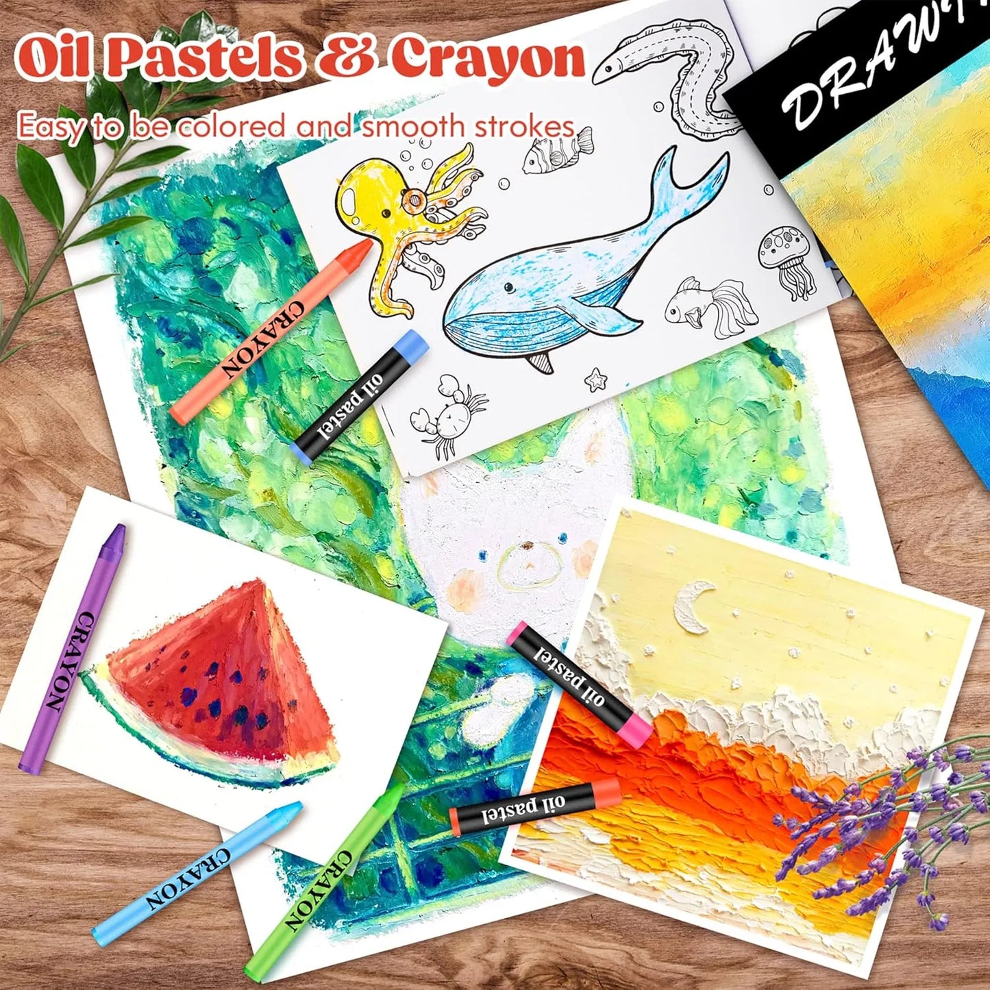 Kit De Arte De Lujo 153 Piezas Manualidades Dibujo Pintura Caja Madera