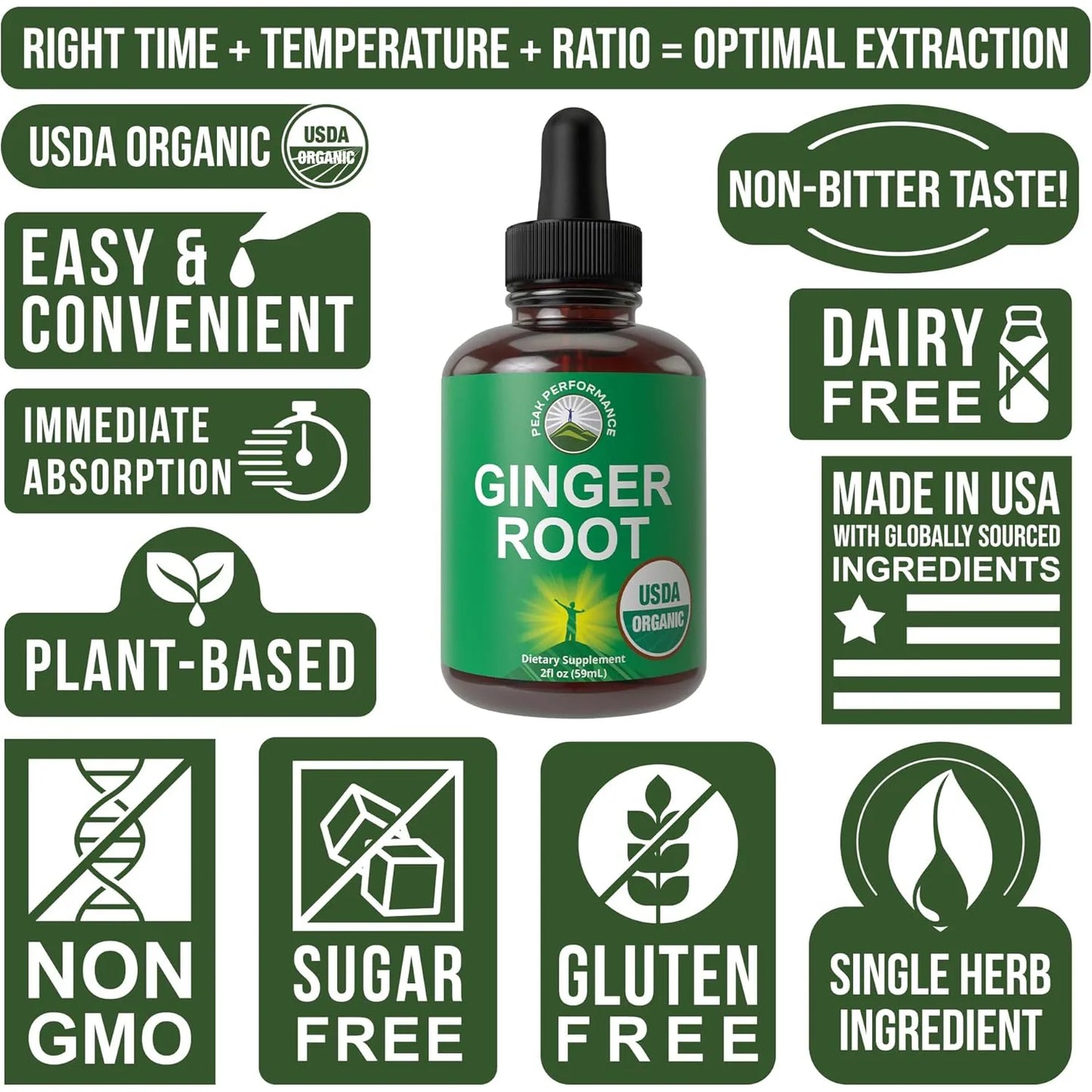 Gotas De Extracto De Raiz De Jengibre Organico Usda Apoyo Digestivo E Inmunologico