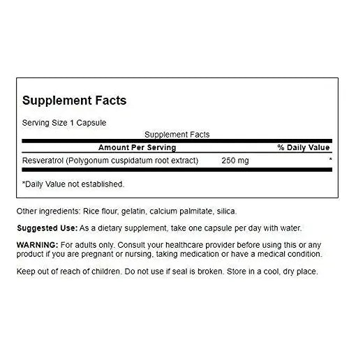 Resveratrol 250 Mg Potente 30 Capsulas Paquete De 3 Unidades Antioxidante Y Longevidad