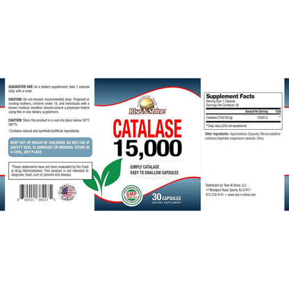 Catalasa 15000 Unidades 3 Botellas Antioxidante Enzima Para 3 Meses