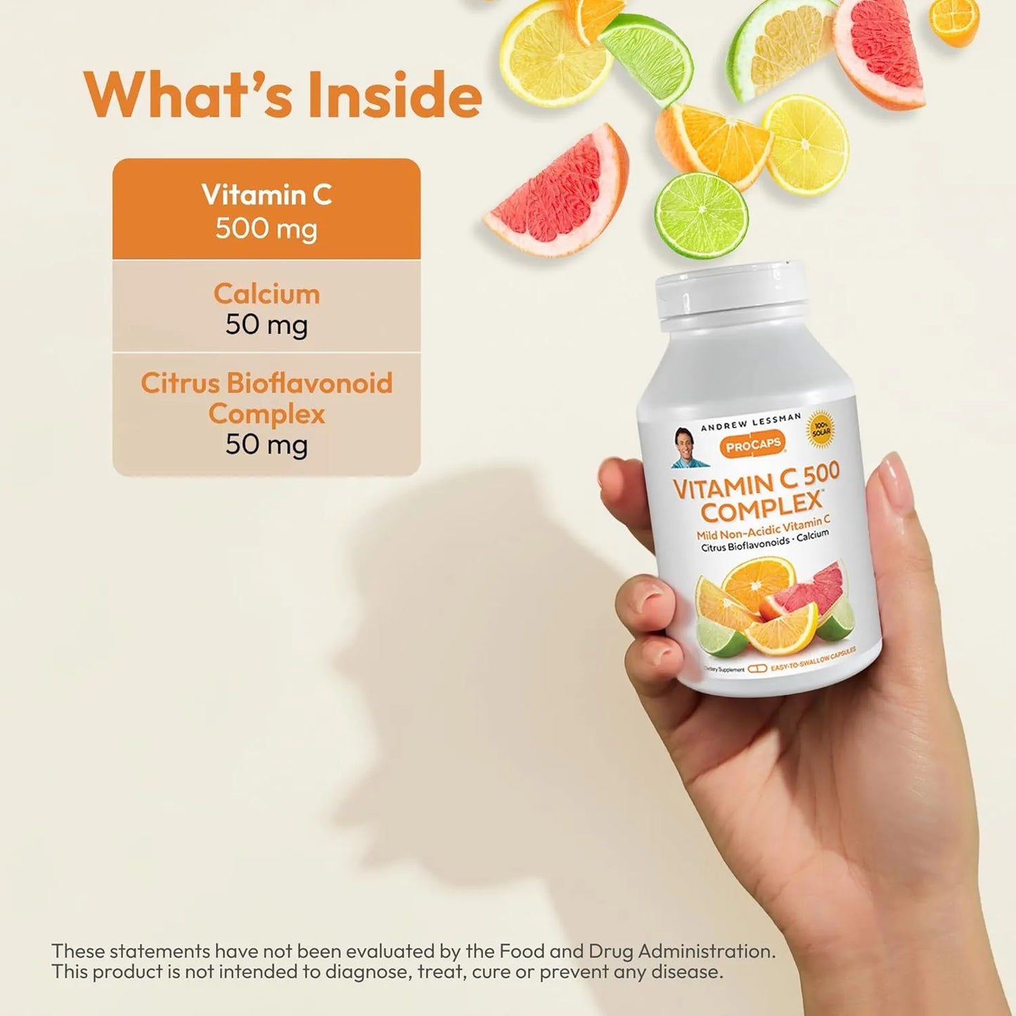 Vitamina C 500mg No Acida Con Bioflavonoides 360 Capsulas Andrew Lessman