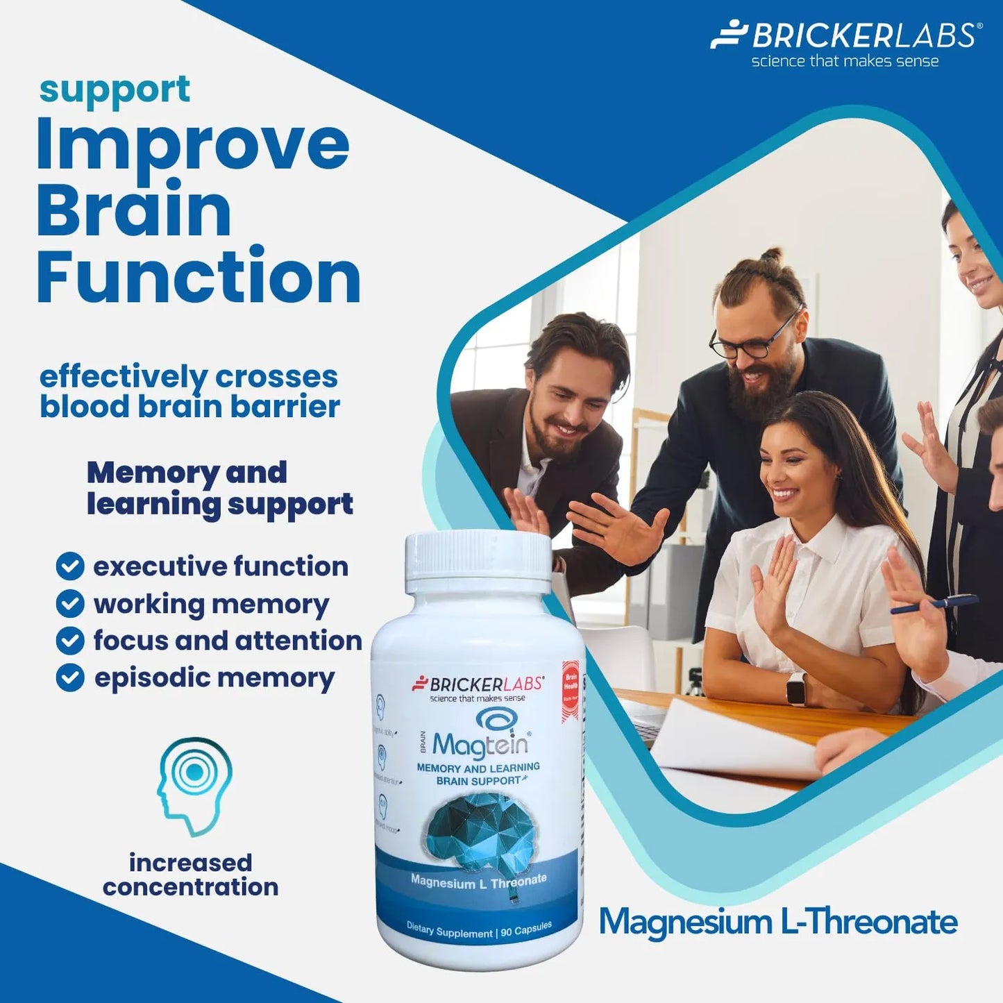 Magtein Magnesium L Threonate Suplemento Memoria Enfoque Salud Cerebral