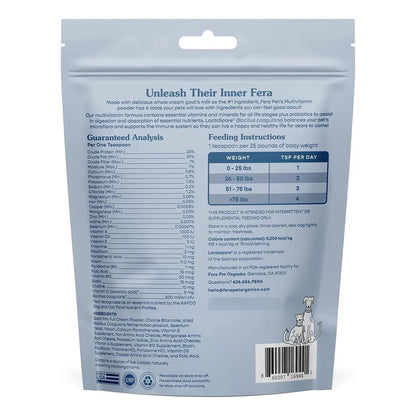 Multivitaminico Leche De Cabra Para Gatos Y Perros Con Probioticos Fera Pet Organics