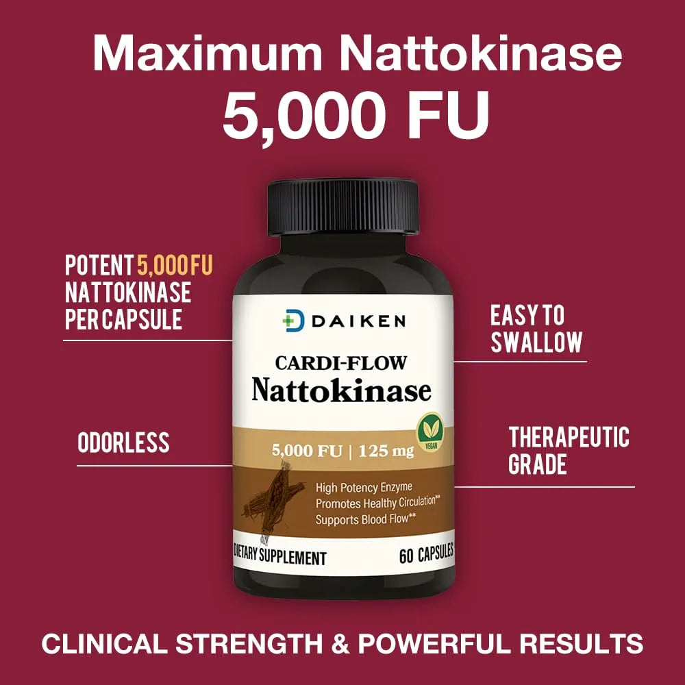 Nattokinase 5000 Fu Suplemento Cardiovascular 60 Capsulas Vegano