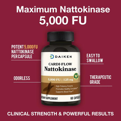 Nattokinase 5000 Fu Suplemento Cardiovascular 60 Capsulas Vegano