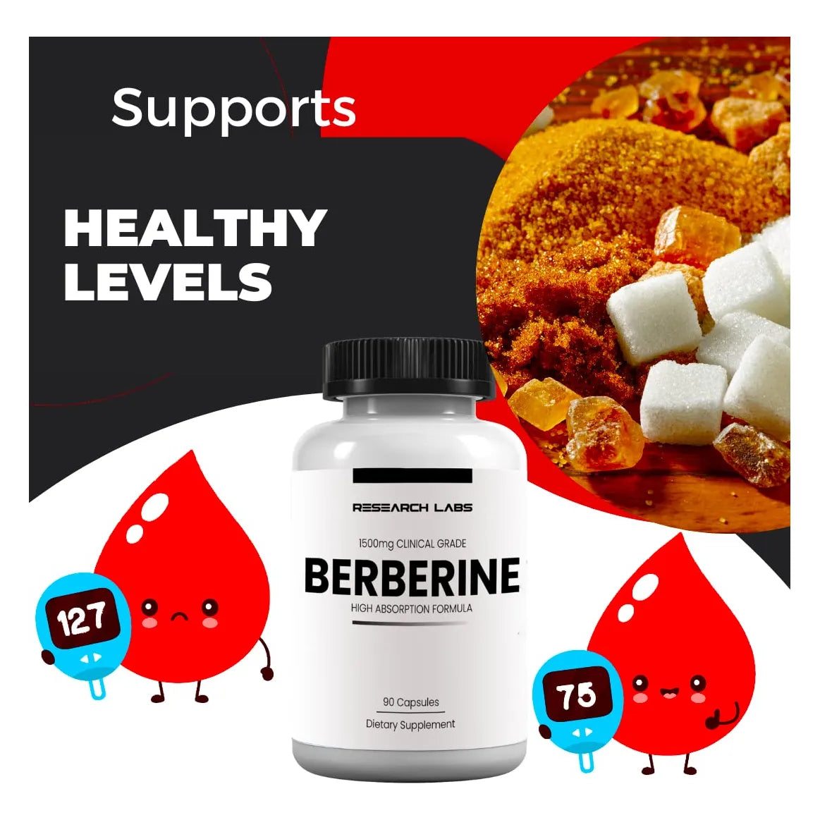 Berberina Clínica 1500mg Alta Absorción 180 Cápsulas Soporte Metabólico Y Cardíaco