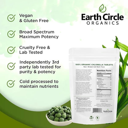 Tabletas De Chlorella Alta Potencia Clorofila Natural Superalimento Vegano