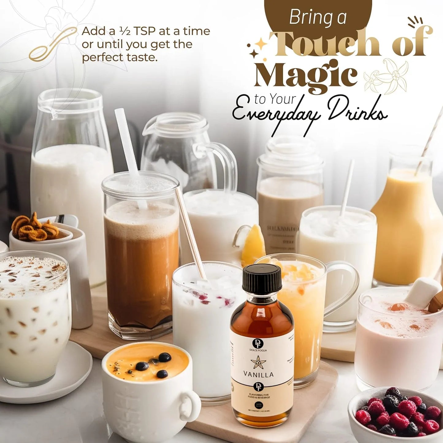 Extracto De Vainilla 60 Ml Premium Sin Azúcar Ideal Para Postres Y Bebidas